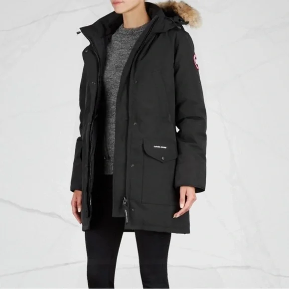 Women's Black Cananda Goose Parka Coat - Picture 8 of 8